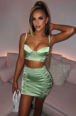 C.F Jade Top - Moss Green BACK IN