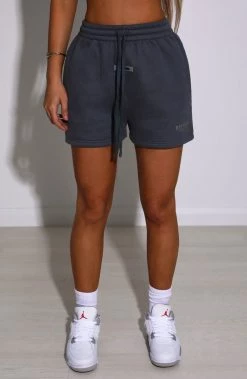 M.T NEW ARRIVALS Cora Luxe Shorts - Charcoal