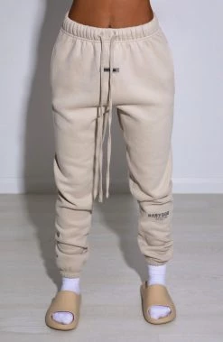 M.T NEW ARRIVALS Ivy Luxe Trackpant - Beige