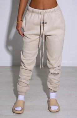 M.T NEW ARRIVALS Ivy Luxe Trackpant - Beige