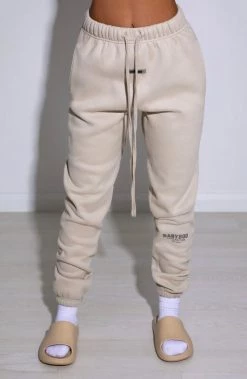 M.T NEW ARRIVALS Ivy Luxe Trackpant - Beige