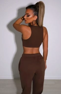 S.L Jae Luxe Crop - Chocolate NEW ARRIVALS