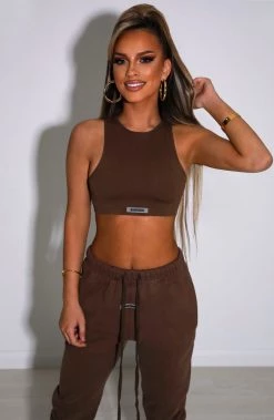 S.L Jae Luxe Crop - Chocolate NEW ARRIVALS