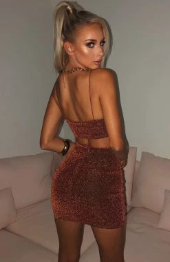 C.F Janelle Top - Bronze Sparkle