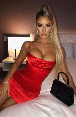 C.F NEW ARRIVALS Jasmine Mini Dress - Red