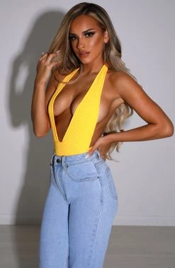 L.F Jayla Bandage Bodysuit - Tangerine