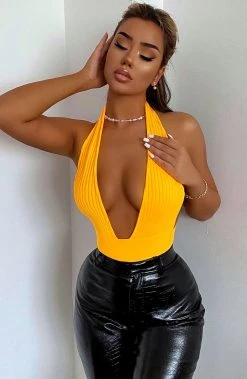 L.F Jayla Bandage Bodysuit - Tangerine