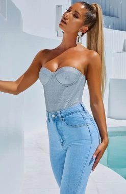 C.F Kalani Bodysuit - Silver Sparkle