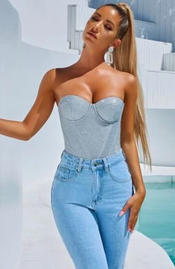 C.F Kalani Bodysuit - Silver Sparkle