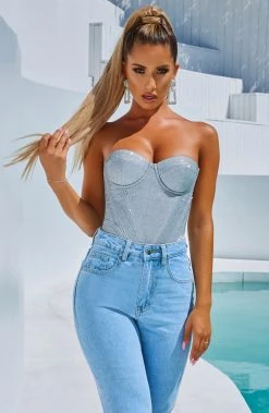 C.F Kalani Bodysuit - Silver Sparkle