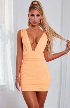 S.D NEW ARRIVALS Kahra Mini Dress - Neon Peach