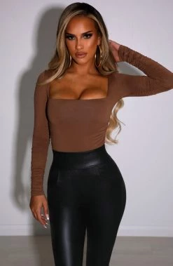 M.T NEW ARRIVALS Kaia Bodysuit - Chocolate