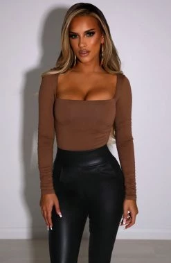 M.T NEW ARRIVALS Kaia Bodysuit - Chocolate