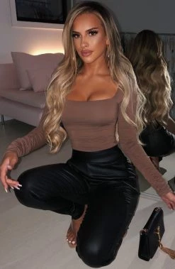 M.T NEW ARRIVALS Kaia Bodysuit - Chocolate