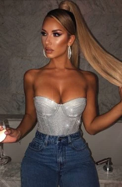 C.F Kalani Bodysuit - Silver Sparkle