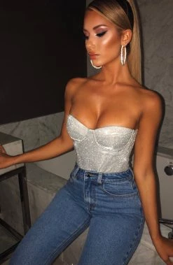 C.F Kalani Bodysuit - Silver Sparkle