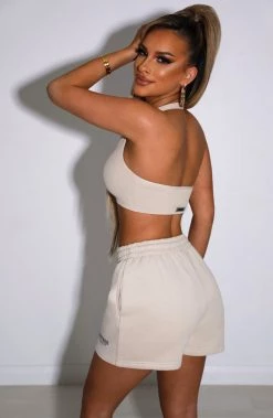 M.T NEW ARRIVALS Cora Luxe Shorts - Beige