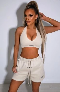 M.T NEW ARRIVALS Cora Luxe Shorts - Beige