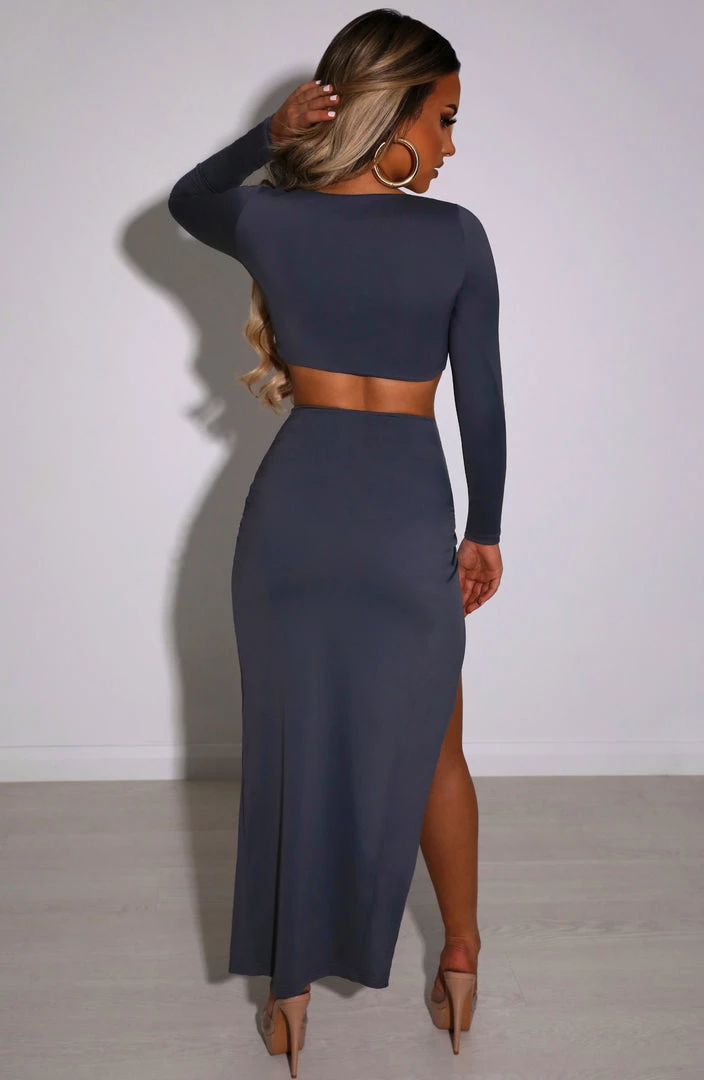 M.T Rosa Maxi Skirt - Charcoal