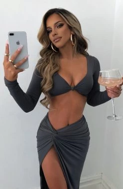 L.F Karyna Crop - Charcoal