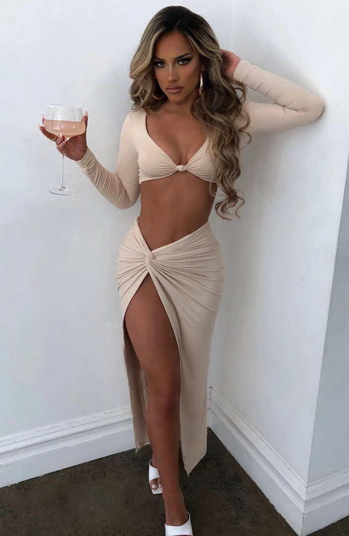 M.T Rosa Maxi Skirt - Nude NEW ARRIVALS