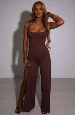 L.F NEW ARRIVALS Khloe Jumpsuit - Chocolate