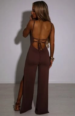 L.F NEW ARRIVALS Khloe Jumpsuit - Chocolate
