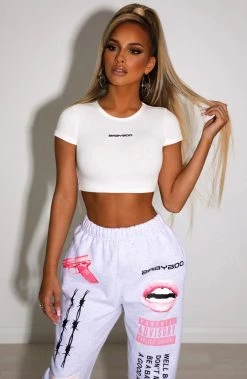 C.F NEW ARRIVALS Kiesha Crop - White