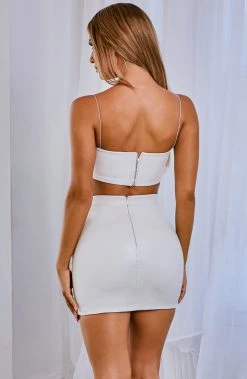 S.D CLOTHING Kiki Crop - White