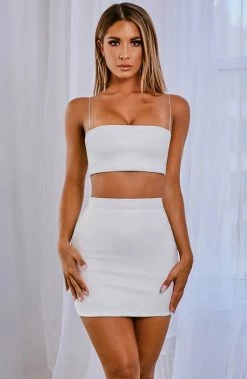 S.D CLOTHING Kiki Crop - White