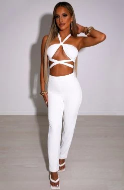 M.T NEW ARRIVALS Kimora Pants - White