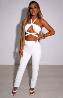 M.T NEW ARRIVALS Kimora Pants - White