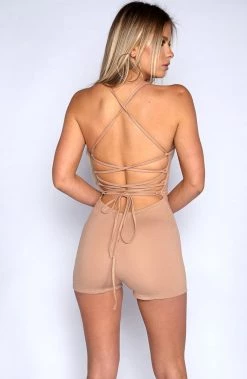 Babyboo Fashion The Bae Playsuit - Mocha Playsuits + Jumpsuits