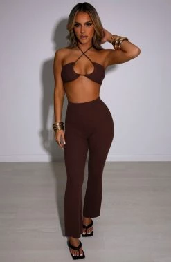 T.T NEW ARRIVALS Kyana Crop - Chocolate