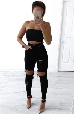 W.K NEW ARRIVALS Shani Grimmond X Babyboo - Feelin It Jeans - Black
