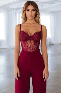 F.I Alayna Bodysuit - Burgundy NEW ARRIVALS