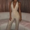 L.F BACK IN LA Bish Jumpsuit - Gold Sparkle