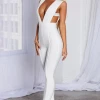M.F BACK IN Silvia Bandage Jumpsuit - White
