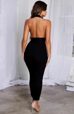 L.F Taryn Maxi Bandage Dress - Black BACK IN