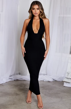 L.F Taryn Maxi Bandage Dress - Black BACK IN