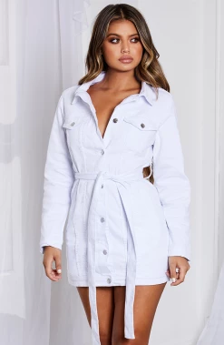 Z.Y Kaiya Jacket Dress - White Denim