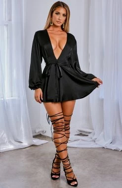 L.F Luna Playsuit - Black BACK IN