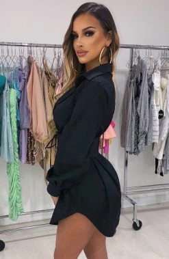 L.F NEW ARRIVALS Lenette Shirt Dress - Black