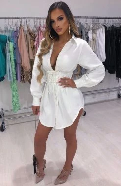 L.F Lenette Shirt Dress - White NEW ARRIVALS