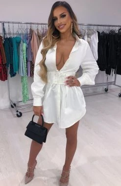 L.F Lenette Shirt Dress - White NEW ARRIVALS