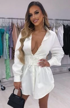 L.F Lenette Shirt Dress - White NEW ARRIVALS