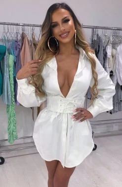 L.F Lenette Shirt Dress - White NEW ARRIVALS