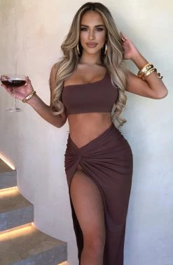 L.F NEW ARRIVALS Lia Crop - Chocolate