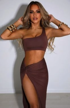 L.F NEW ARRIVALS Lia Crop - Chocolate