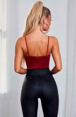 S.D BACK IN Lucia Bodysuit - Burgundy